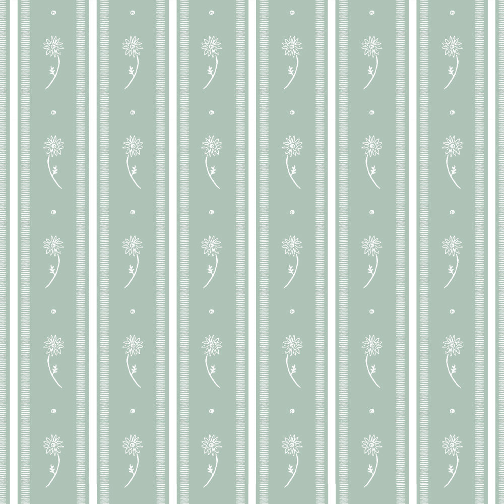 Papel Listras Girassol Verde Celadon  ( Faixa 1.70 H )