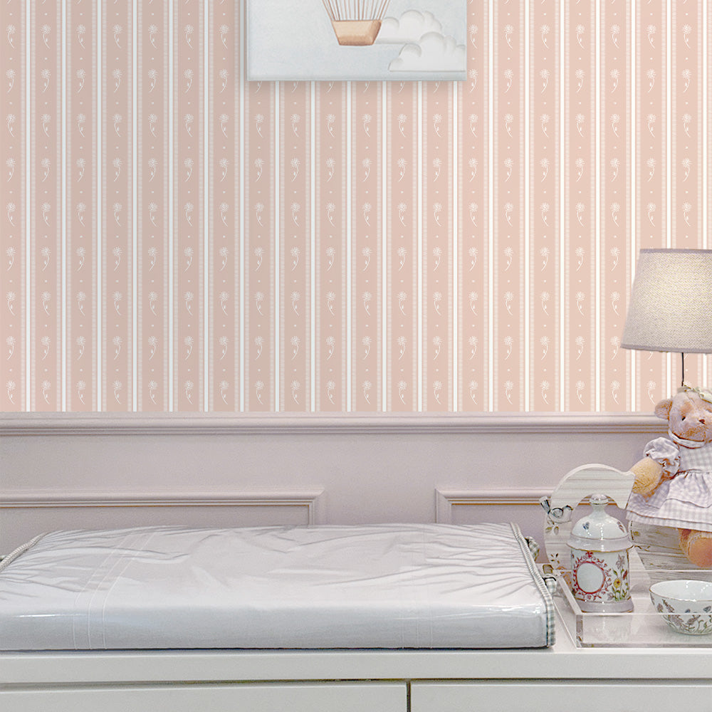 Papel Listras Girassol Rosa Quartz  ( Faixa 2.80 H )