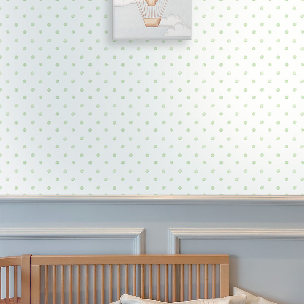 Papel Poá Aquarelado Mini Verde Floresta ( Faixa 2.80 H )