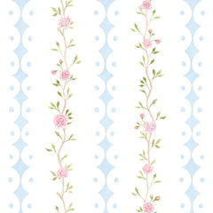 Papel Rose Garden Listras Azul Quartz  ( Faixa 1.70 H )