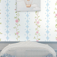 Papel Rose Garden Listras Azul Quartz  ( Faixa 1.70 H )