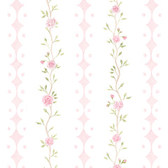 Papel Rose Garden Listras Rosa ( Faixa 1.70 H )