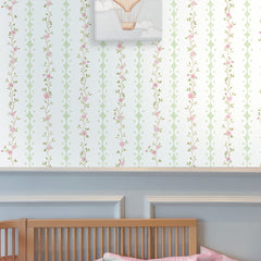 Papel Rose Garden Listras Verde ( Faixa 2.80 H )