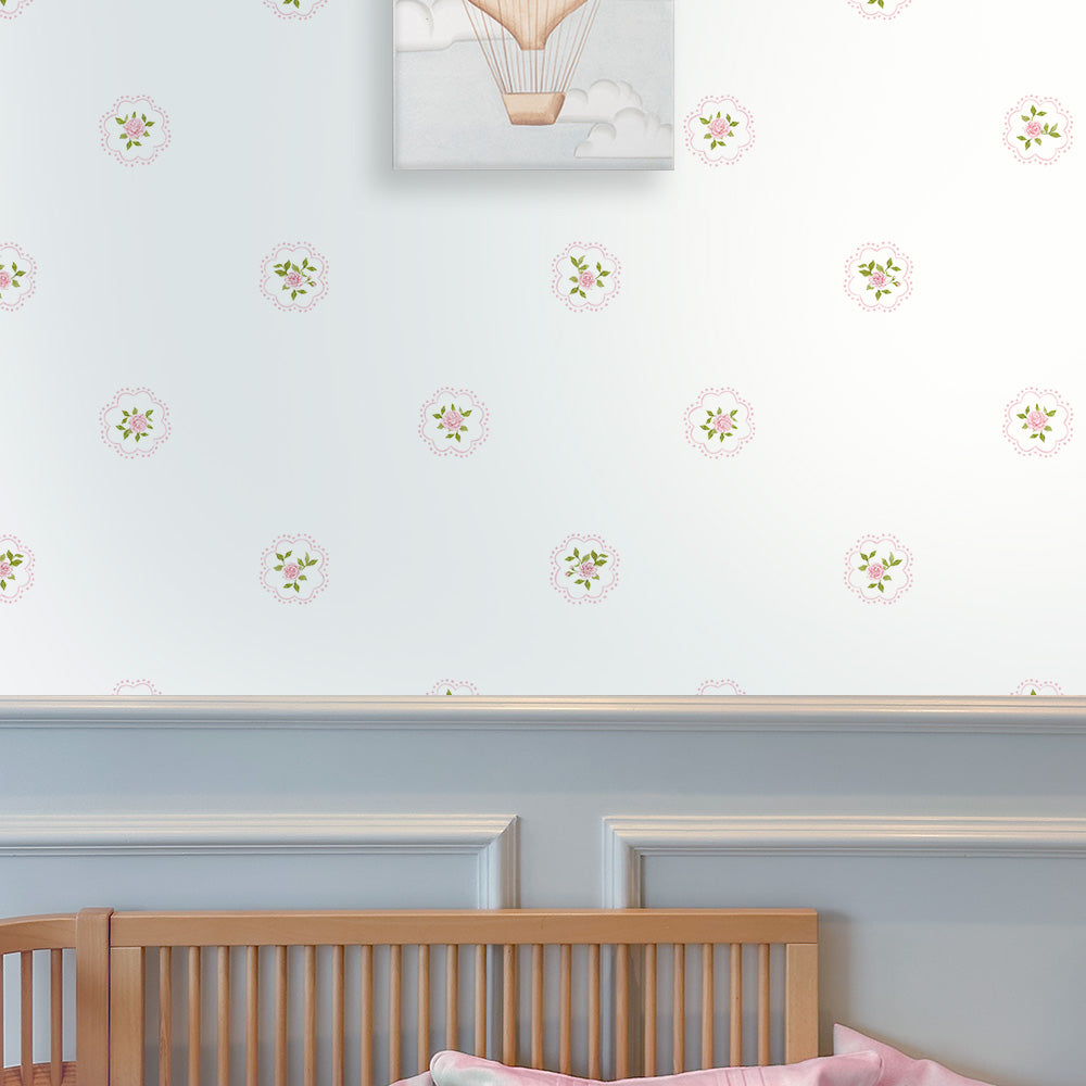 Papel Rose Garden Moldura Poá ( Faixa 1.70 H )