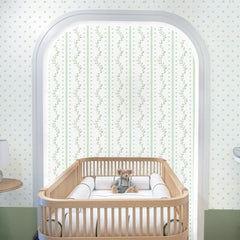 Papel Volutas Poá Verde Floresta  ( Faixa 1.70 H )