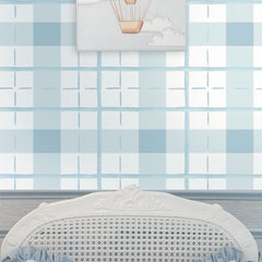 Papel Xadrez Aquarelado Azul Quartz ( Faixa 1.70 H )