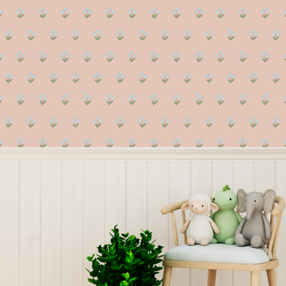 Papel Floral Rosa  ( Faixa 1.70 H )