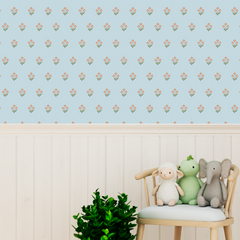 Papel Florar Azul - ( Faixa 2.80 H )