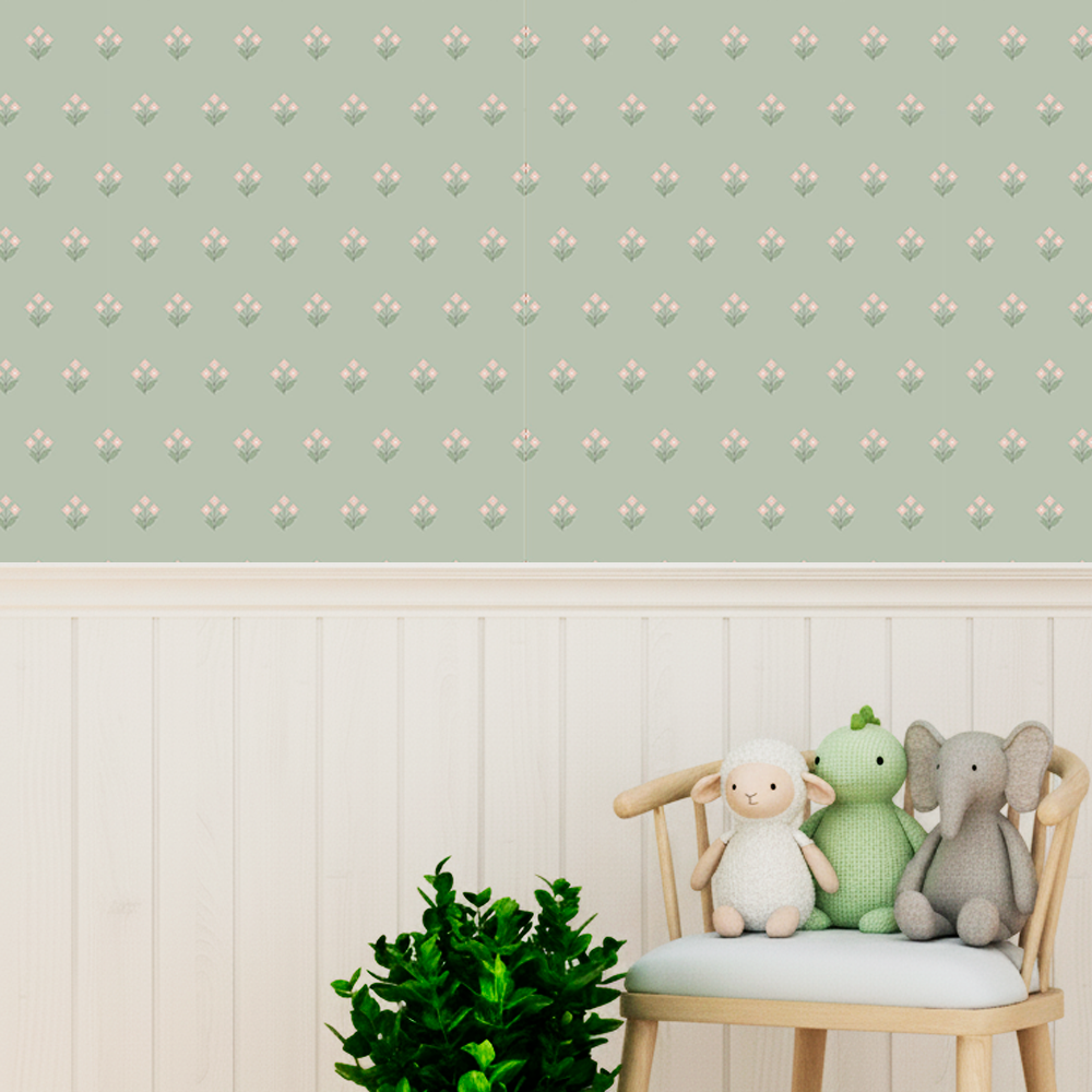 Papel Floar Verde Clair ( Faixa 3.40 H )