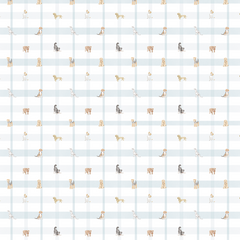 Papel Xadez Dog Azul ( Faixa 1.70 H )