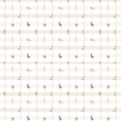 Papel Xadrez Dog Bege ( Faixa 1.70 H )