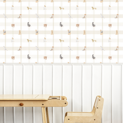 Papel Xadrez Dog Bege ( Faixa 1.70 H )