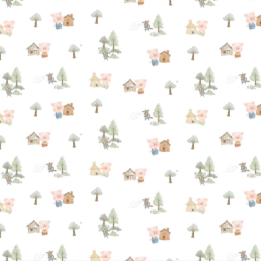 Papel Listras Tres Porquinho ( Faixa 2.80 H )