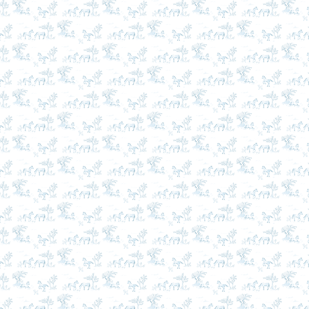 Papel Toile Cavalos Azul ( Faixa 2.80H )
