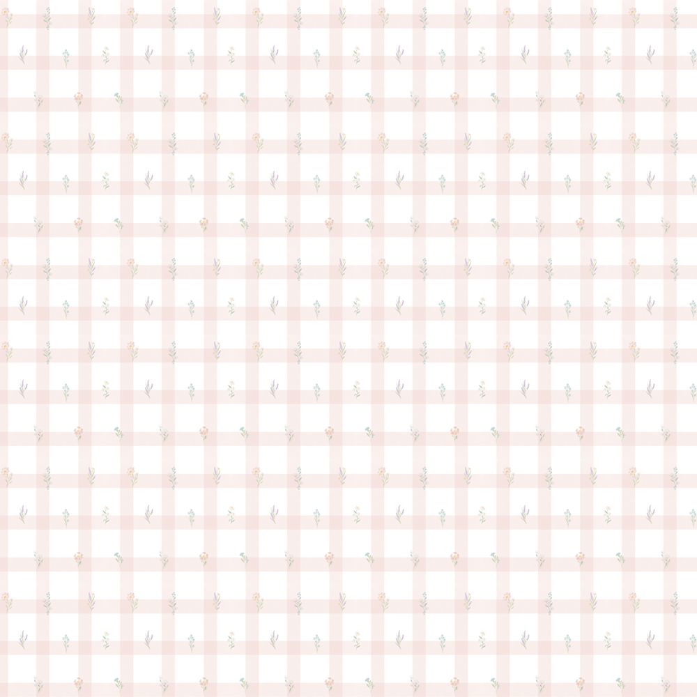 Papel Xadrez Floral Rosa ( Faixa 2.80H )