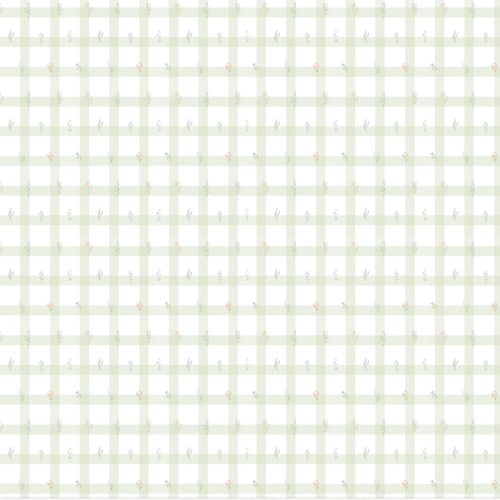 Papel Xadrez Floral Verde ( Faixa 3.40h )