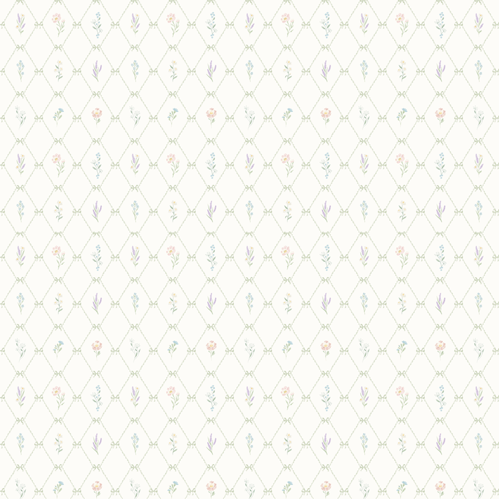 Papel Losango Flores Verde ( Faixa 2.80H )
