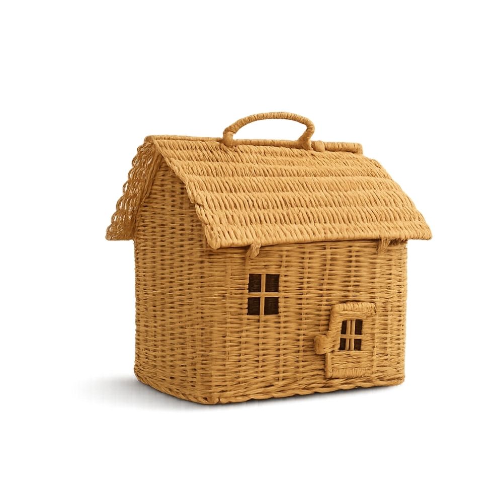 Cesto Casinha Rattan