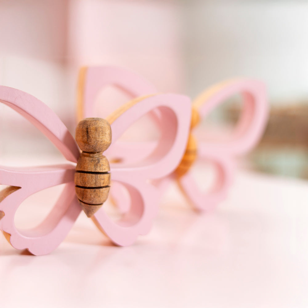 Enfeite De Prateleira Borboleta Boho P - Rosa