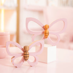 Enfeite De Prateleira Borboleta Boho M - Rosa