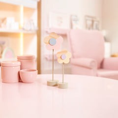 Enfeite De Prateleira Kit Flor Cabinho (2Pçs)