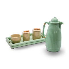 Kit Higiene Bambu Verde Com Garrafa 5 pçs