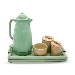 Kit Higiene Bambu Verde Com Garrafa 5 pçs