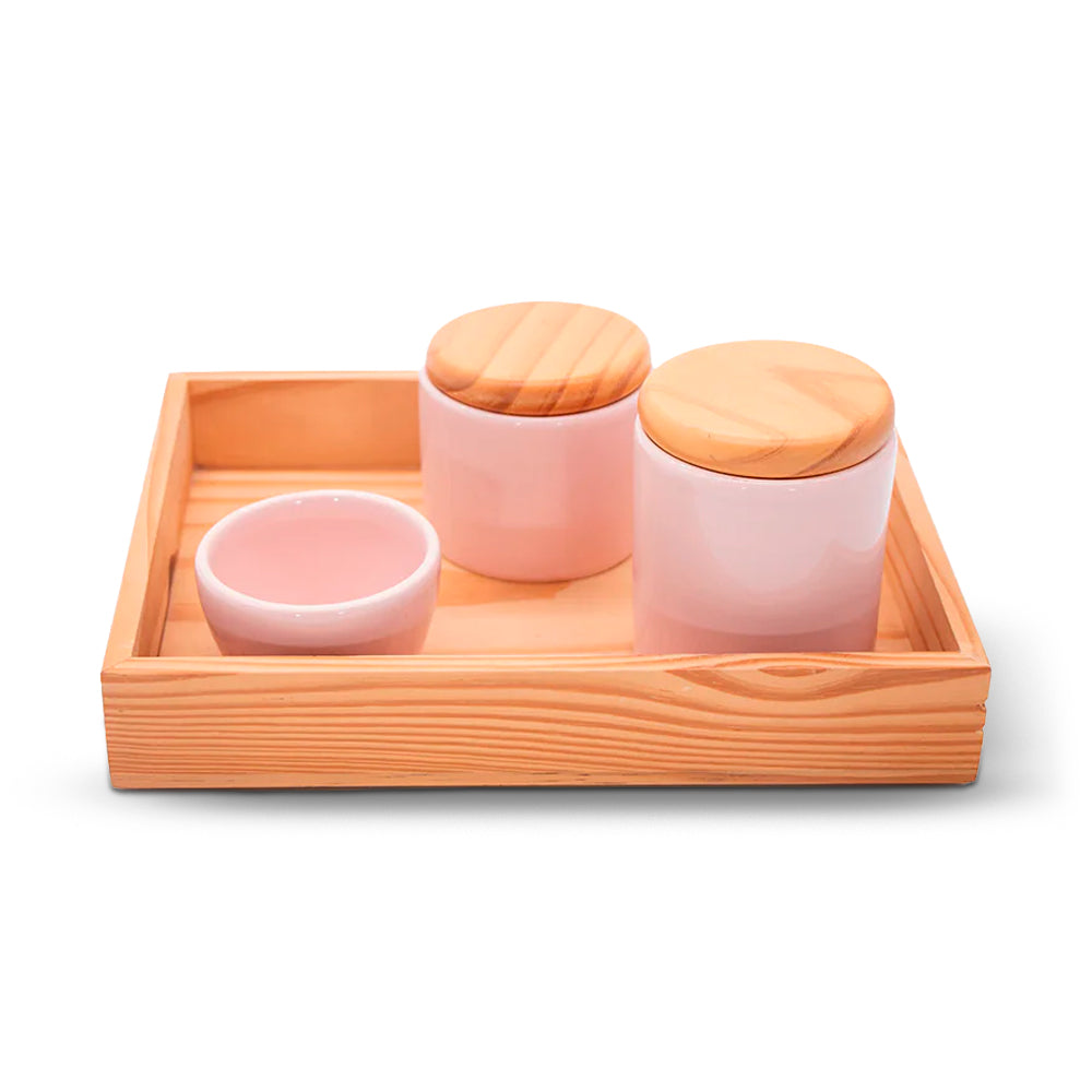 Kit Higiene Basic Color Bandeja Natural 4 pçs