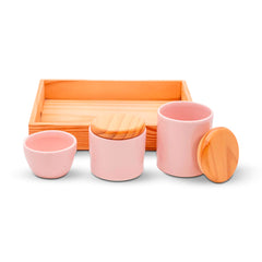Kit Higiene Basic Color Bandeja Natural 4 pçs