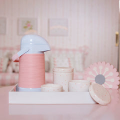 Kit Higiene Básico 1/2 Lua Poa Rosa bebê 5 pçs