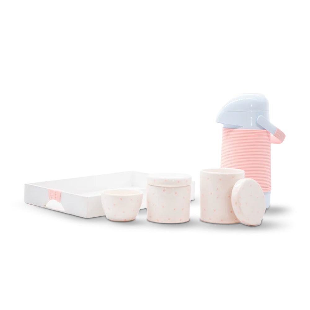 Kit Higiene Básico 1/2 Lua Poa Rosa bebê 5 pçs
