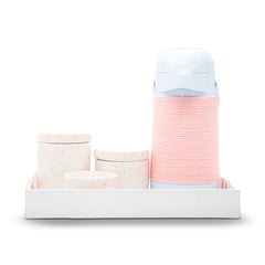 Kit Higiene Básico 1/2 Lua Poa Rosa bebê 5 pçs