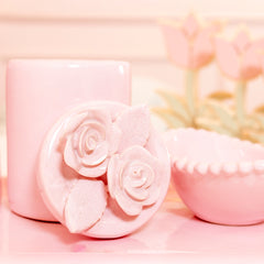 Kit Higiene Flores Rosa bebê 4 pçs