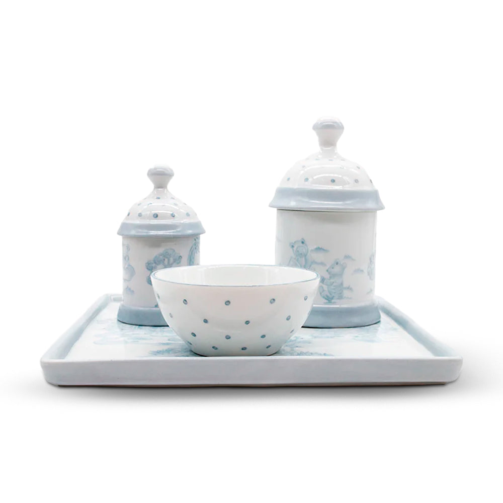 Kit Higiene Toile Urso 4 pçs