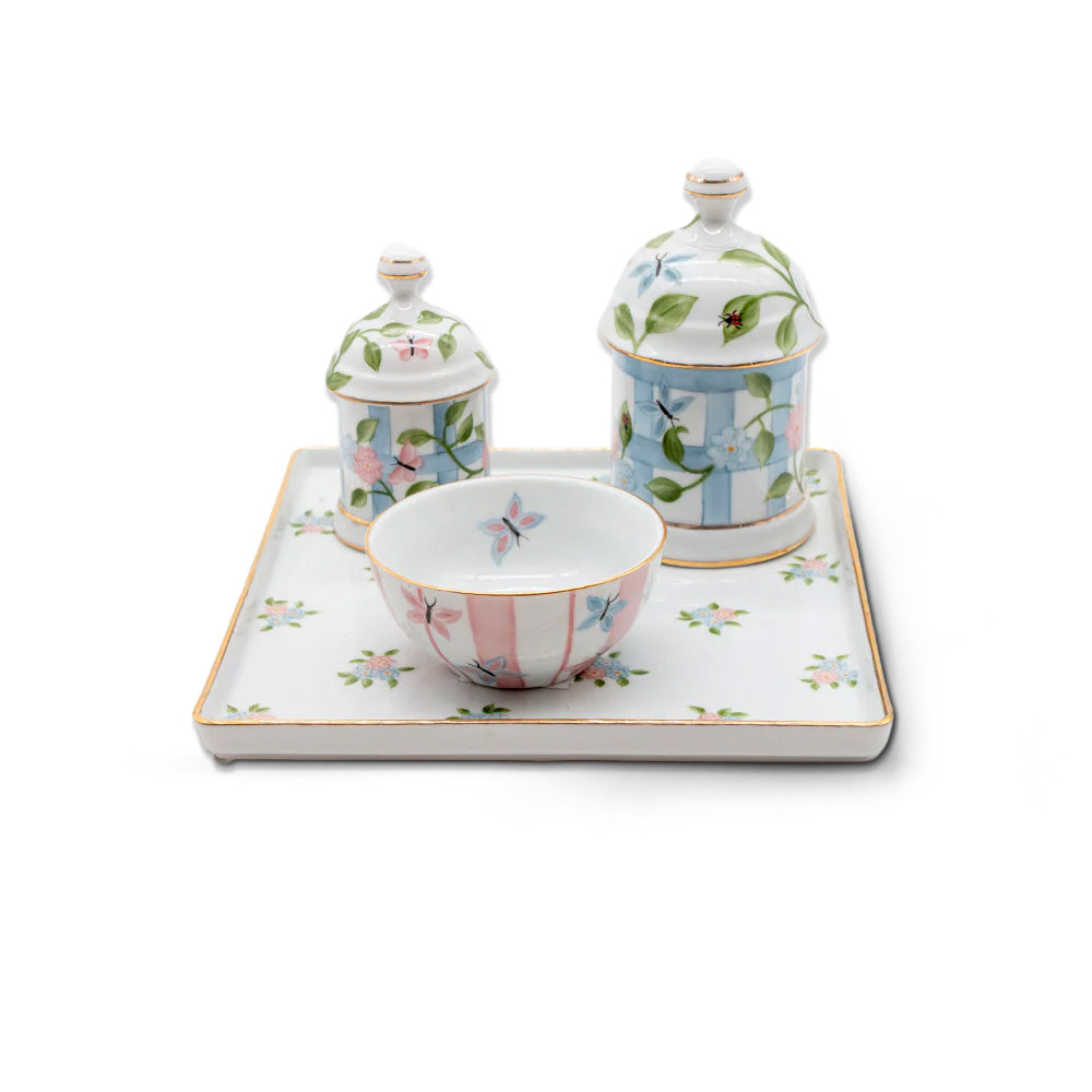 Kit Higiene Treliça - Coleção Lolita  4 Pçs