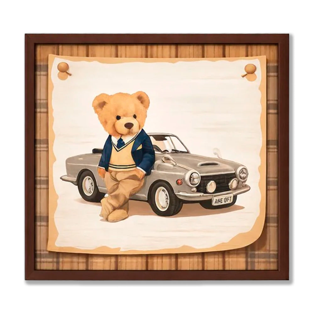 Quadro Urso No Carro Com Luz