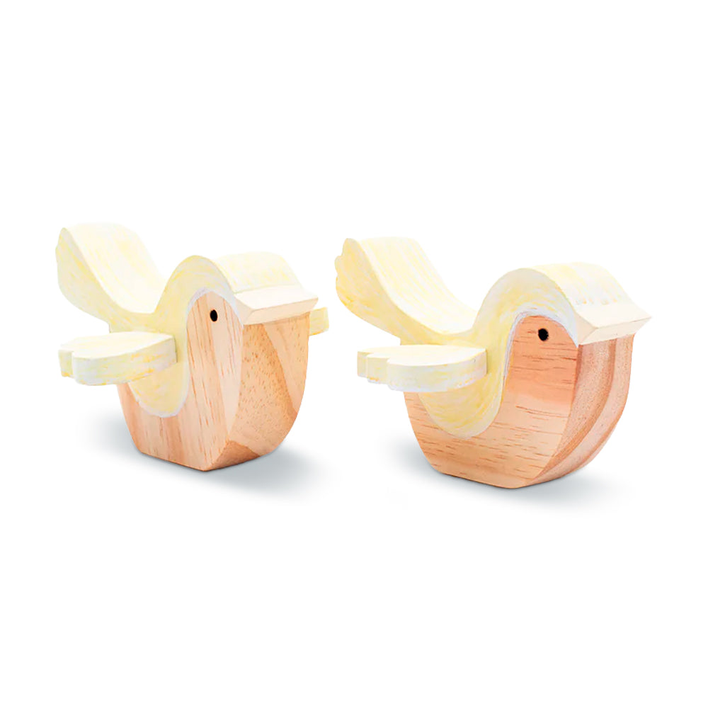 Enfeite De Prateleira Kit Pássaros Amarelo (2 Pçs)