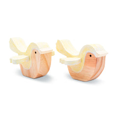 Enfeite De Prateleira Kit Pássaros Amarelo (2 Pçs)