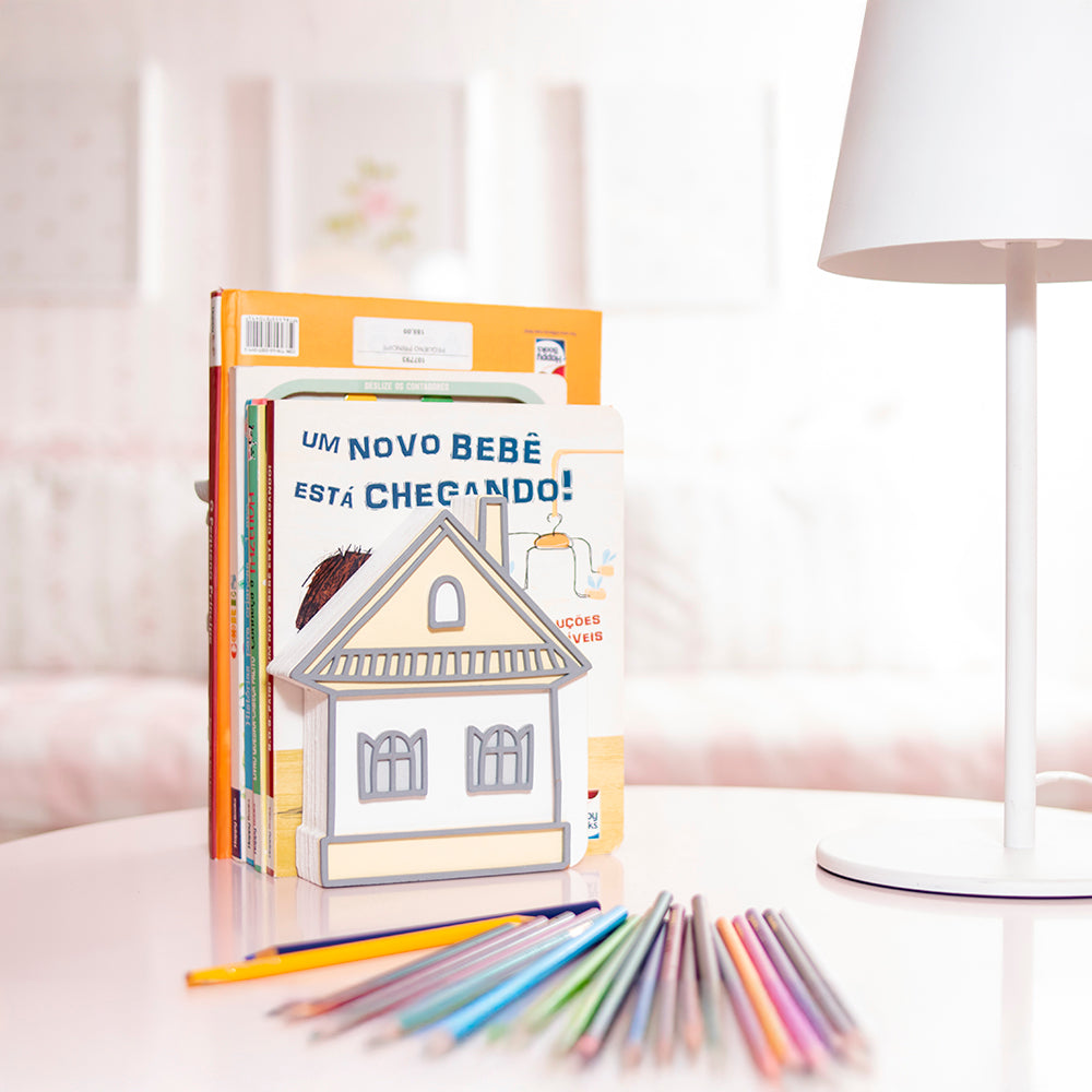 Kit Porta Livros Casinha/Prédio Coleção Casinha