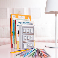 Kit Porta Livros Casinha/Prédio Coleção Casinha