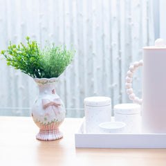 Vaso Laço Poa Rosa