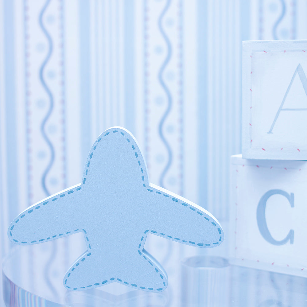 Enfeite De Prateleira Avião  Celina Pesponto Azul