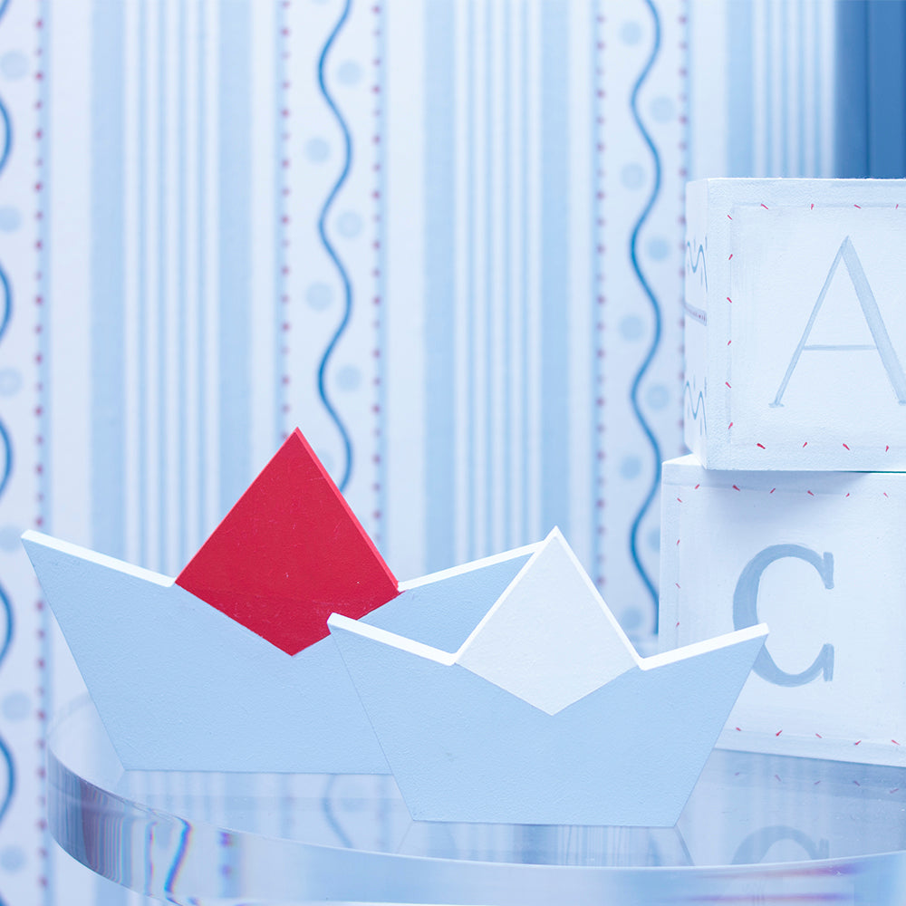 Enfeite De Prateleira Barco De Papel - 2Pçs