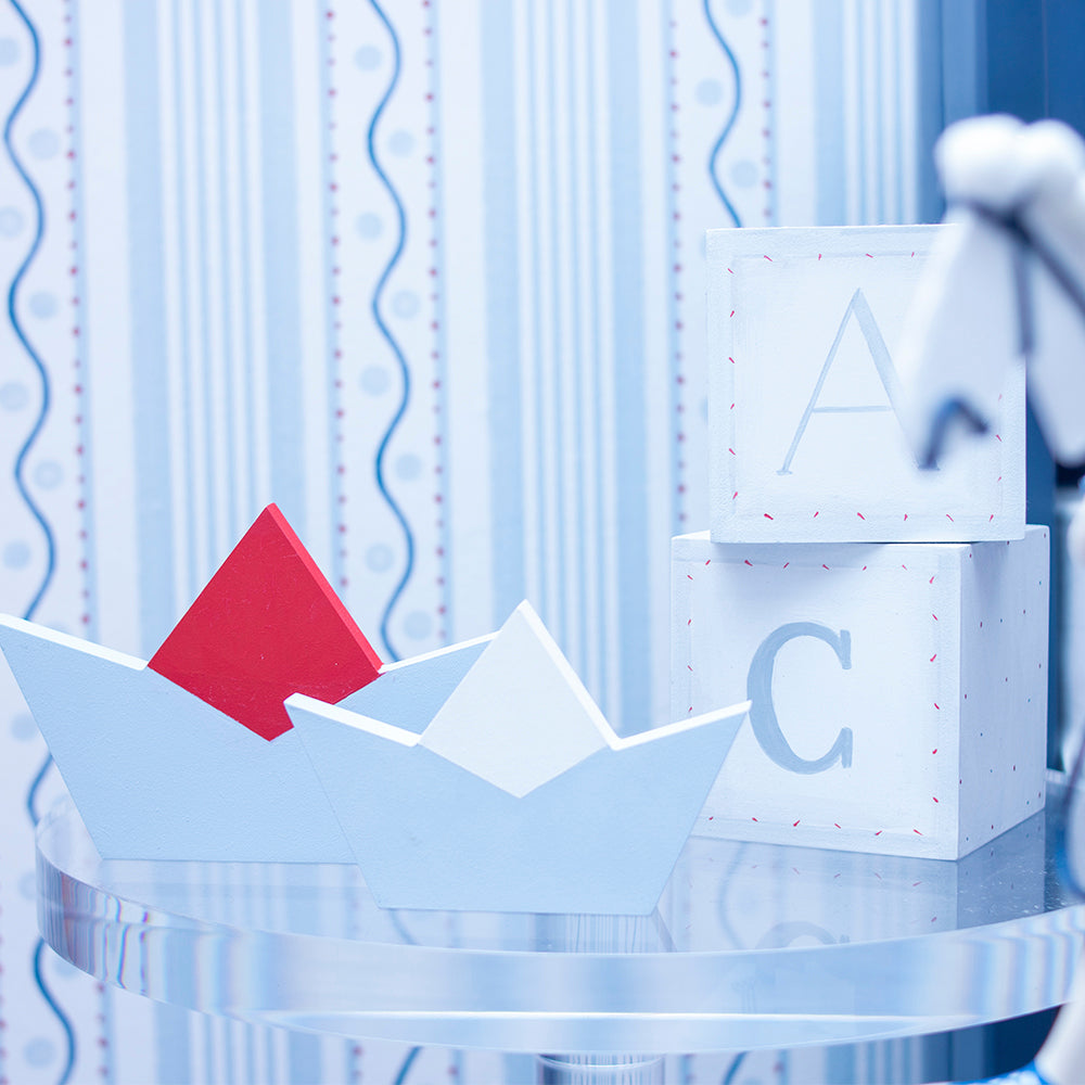 Enfeite De Prateleira Barco De Papel - 2Pçs