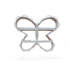 Nicho De Borboleta Branco De Rattan