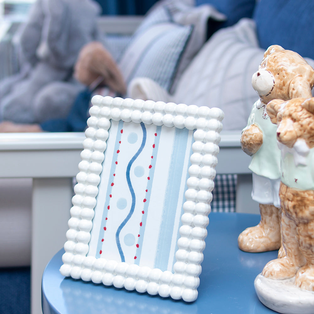 Porta Retrato Porcelana Branco M