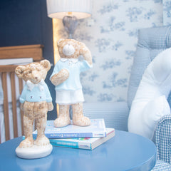 Urso Einstein Porccelana Azul