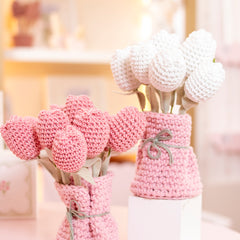 Vaso Crochê Tulipas Rosa