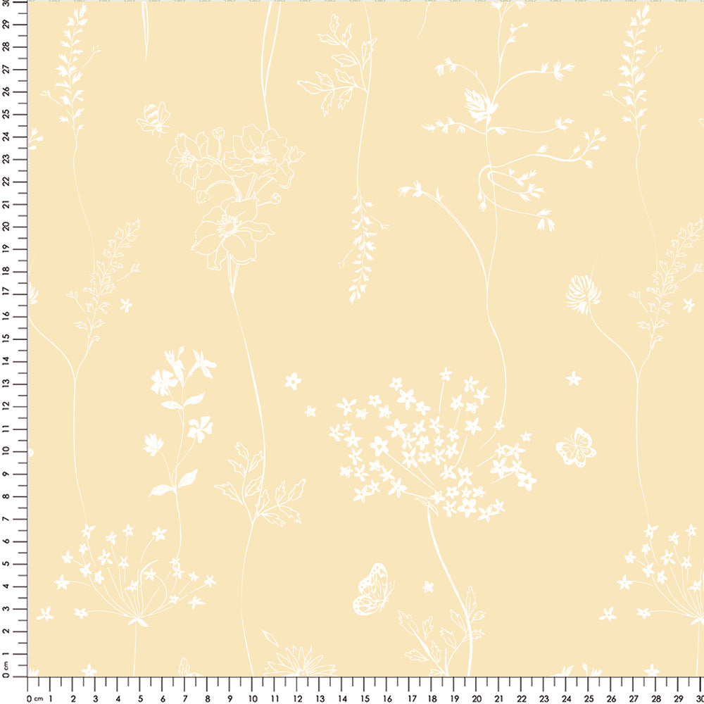 Papel Chuva De Flores Amarelo  ( Faixa 3.40 H )