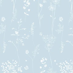 Papel Chuva De Flores Azul Quartz ( Faixa 1.70 H )